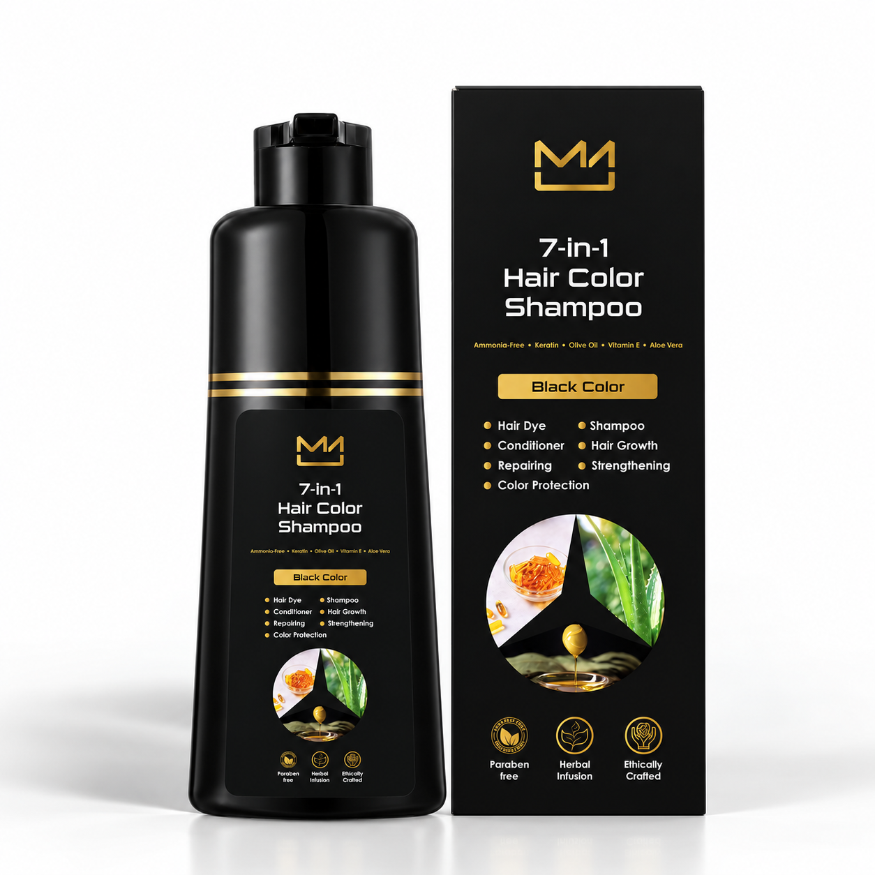 7 in 1 Hair Color Shampoo (Black)
